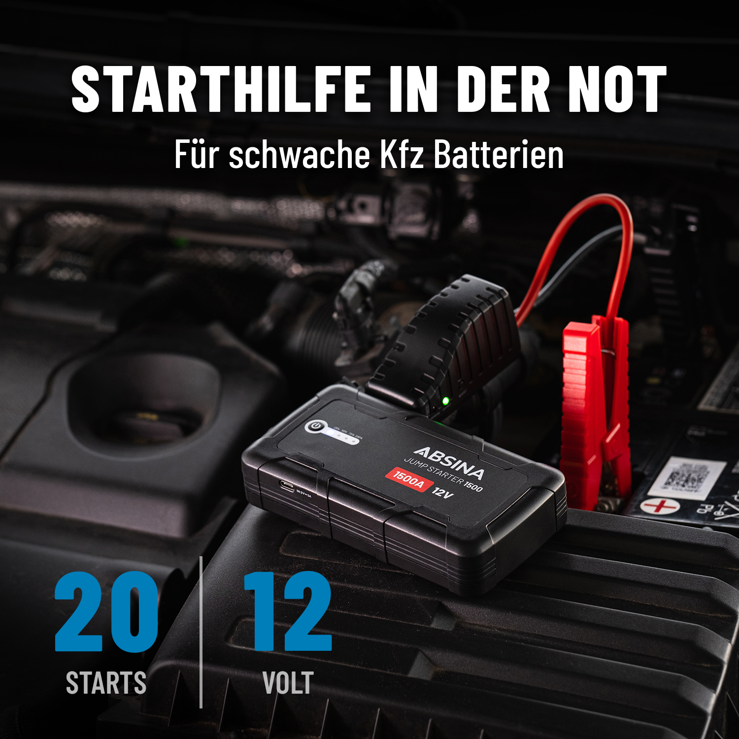 Auto Starthilfe Mit Kompressor 12V 1500A Starthilfegeräte Portable Powerbank  DE